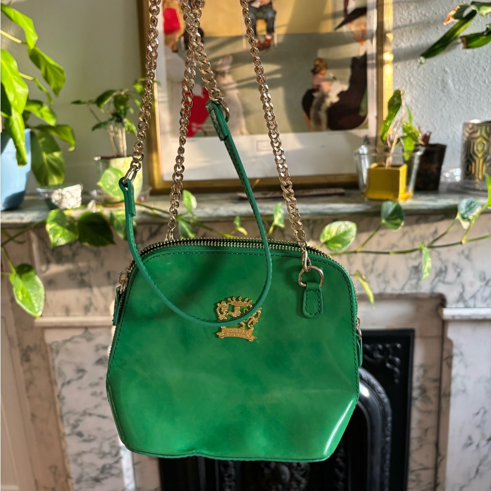 Green Pratesi cross body bag with metal chain